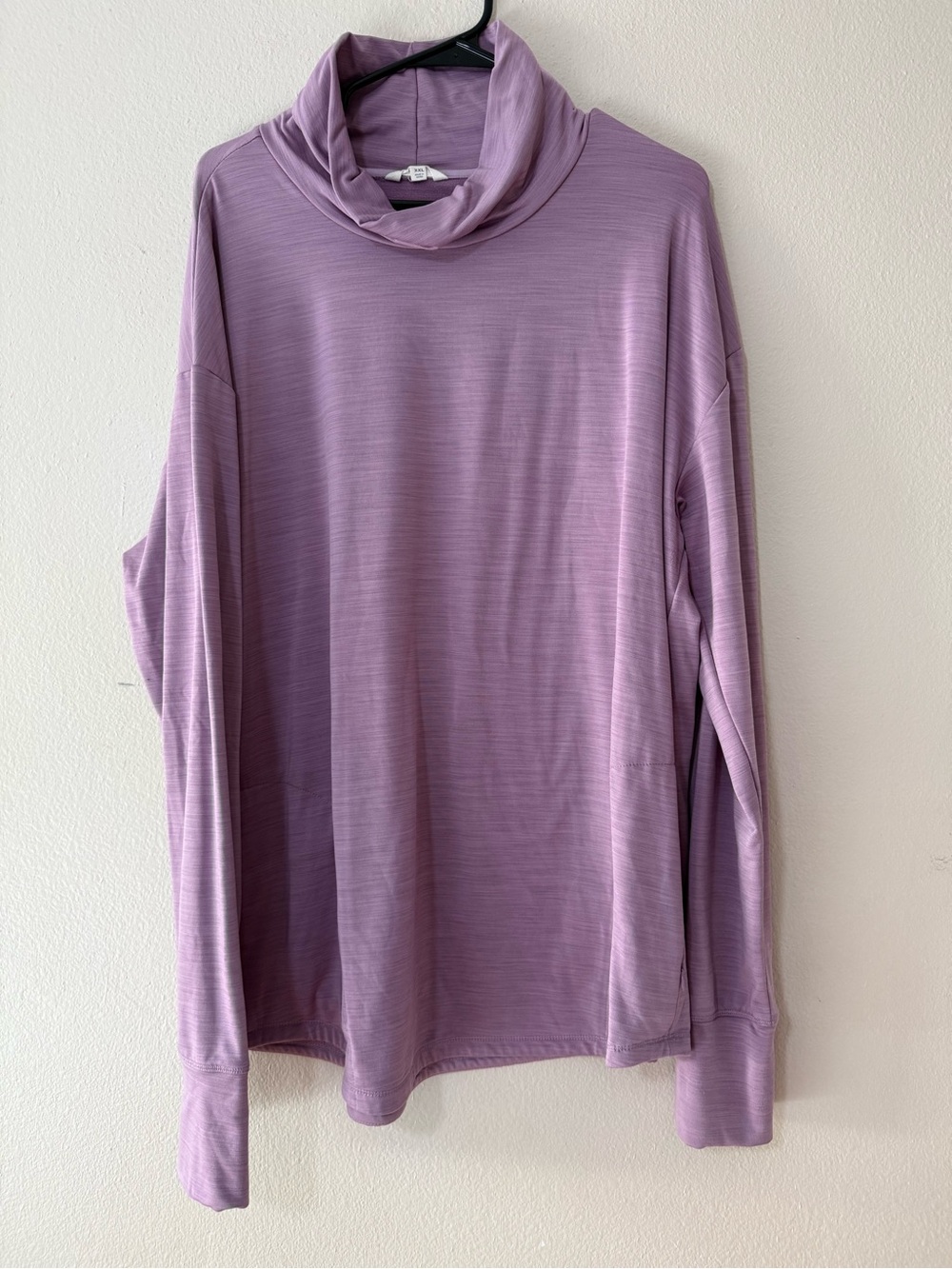 Marika Lavender Cowl Neck Long-Sleeve Top